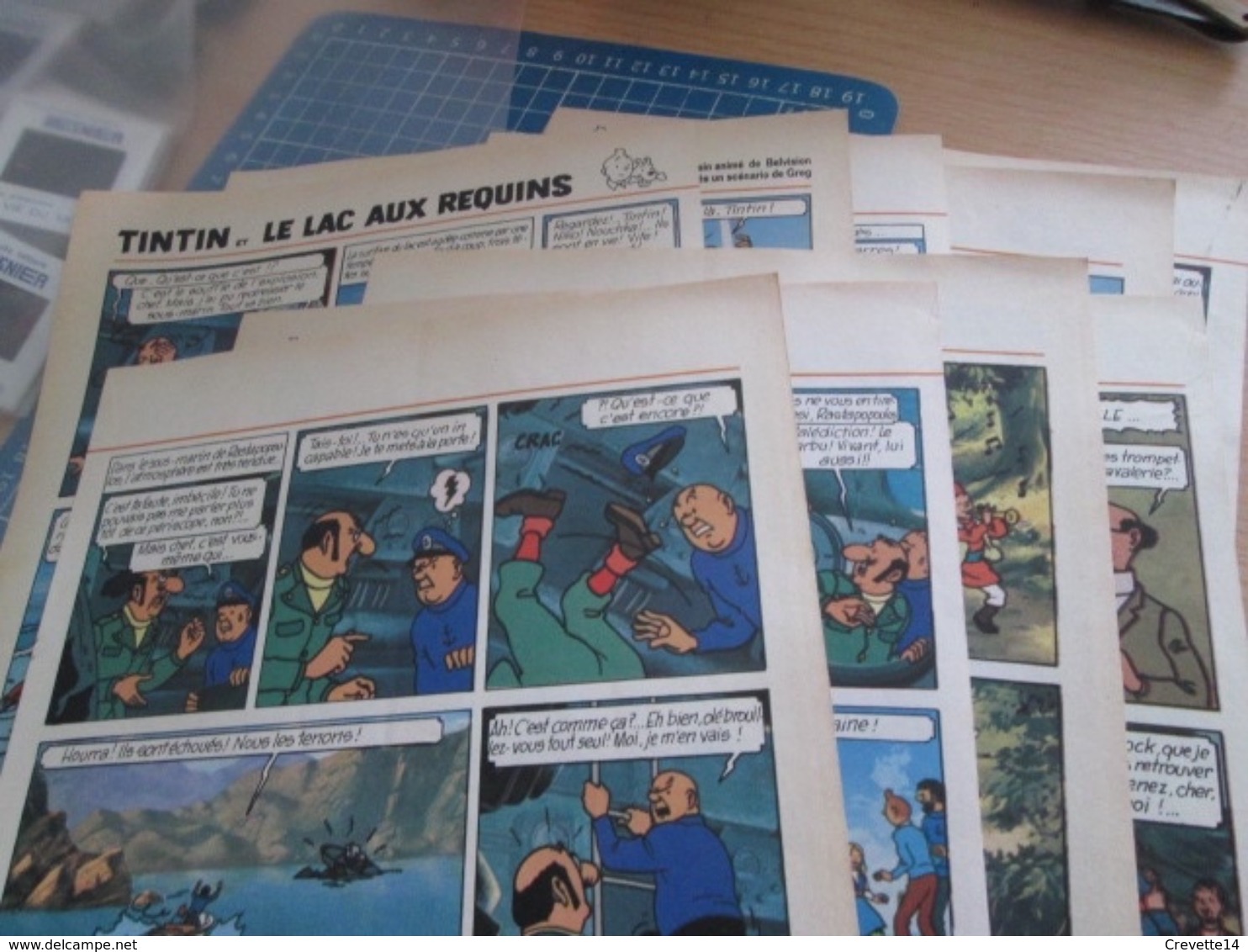 CLI718 :  RECIT COMPLET Tiré De Revue TINTIN DES ANNEES 60/70 : 9 Pages TINTIN ET LE LAC AUX REQUINS - Tintin