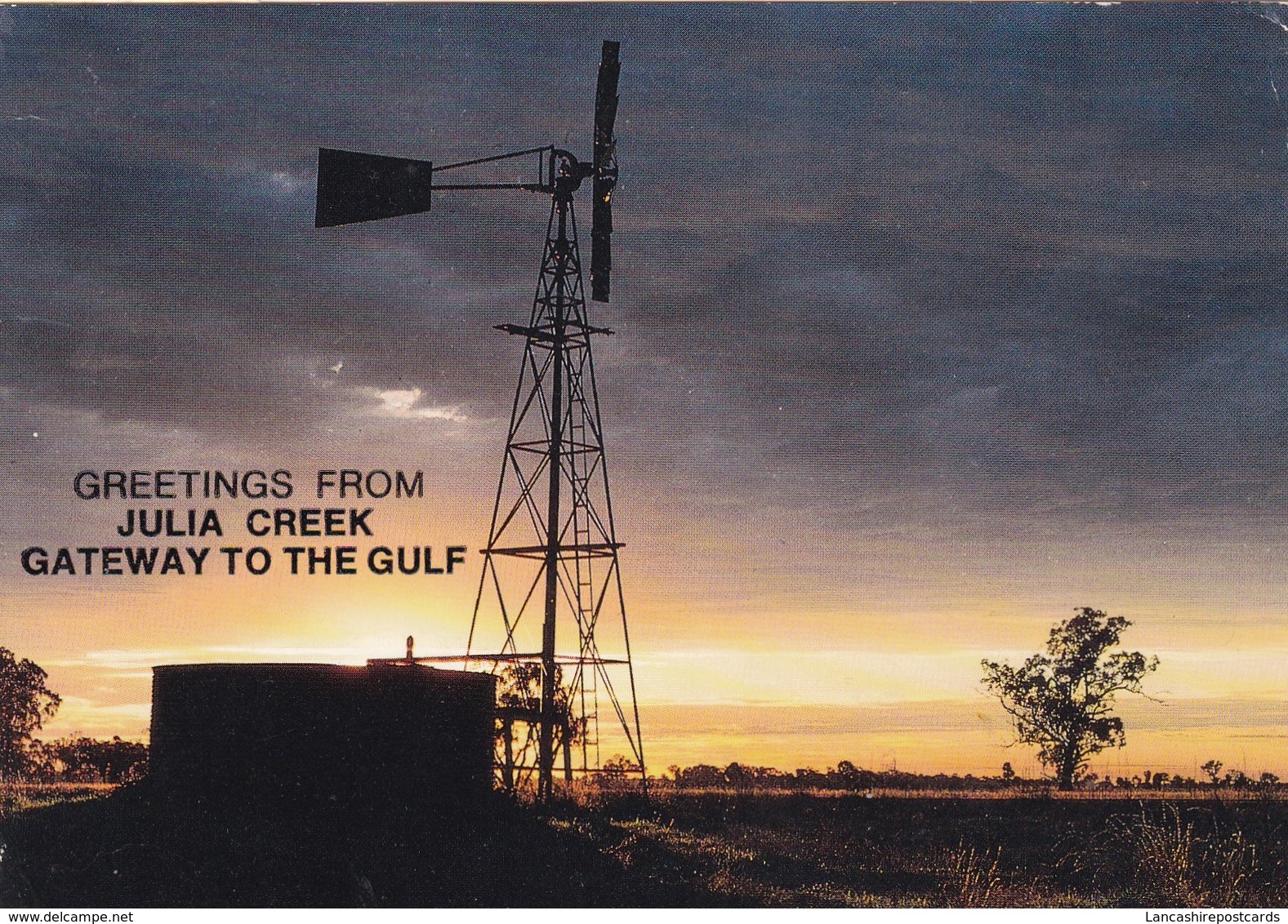 Postcard Greetings From Julia Creek Gateway To The Gulf Sunset In The Outback My Ref  B22781 - Far North Queensland