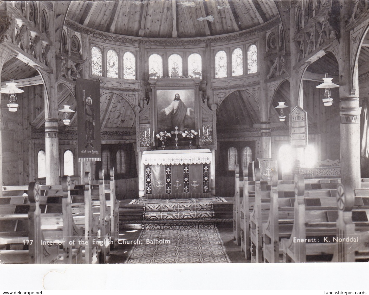 Postcard Interior Of The English Church Barholm [ Balestrand ] Norge Norway RP My Ref  B22782 - Norway