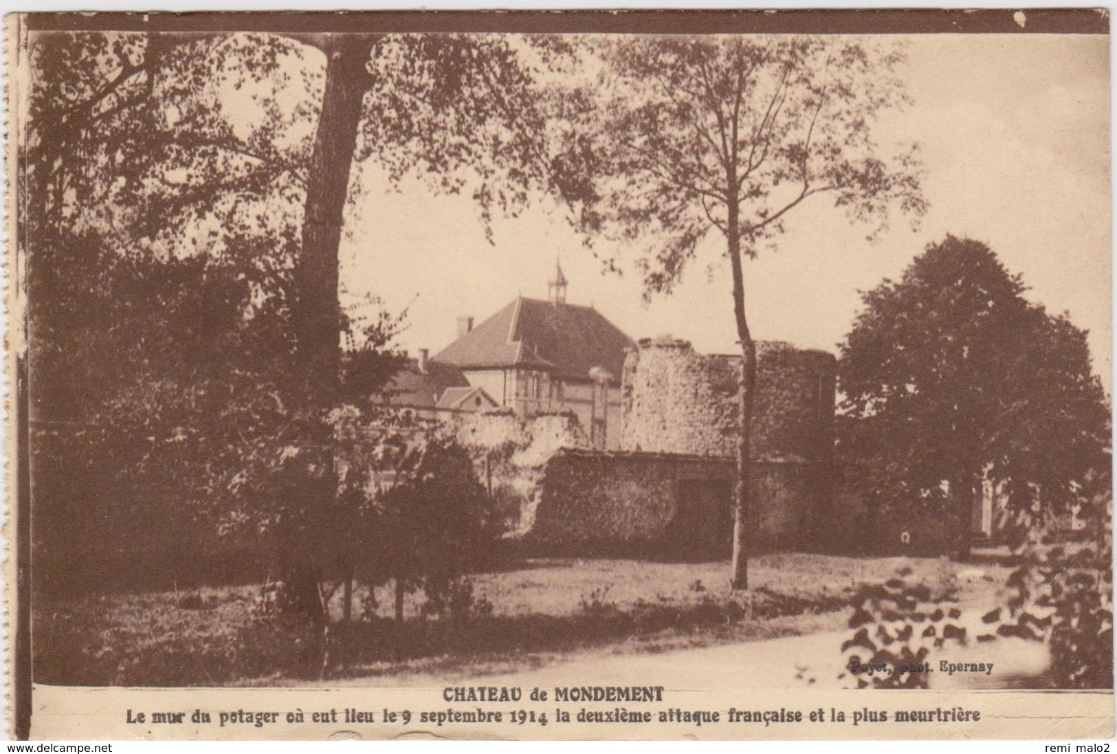 CARTE POSTALE   Château De MONDEMENT 51 - Autres & Non Classés