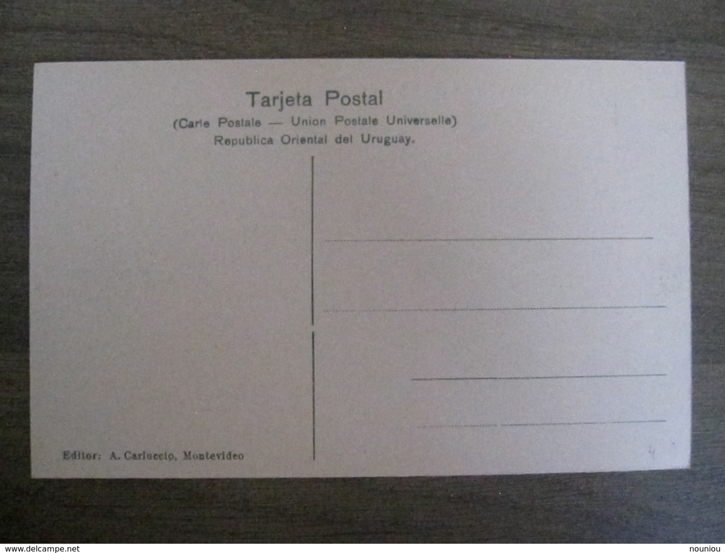 Tarjeta Postal - Uruguay Uruguaya Montevideo - Parque Hotel Y Casino Parque Urbano - 320 Editor A. Carluccio Montevideo - Uruguay