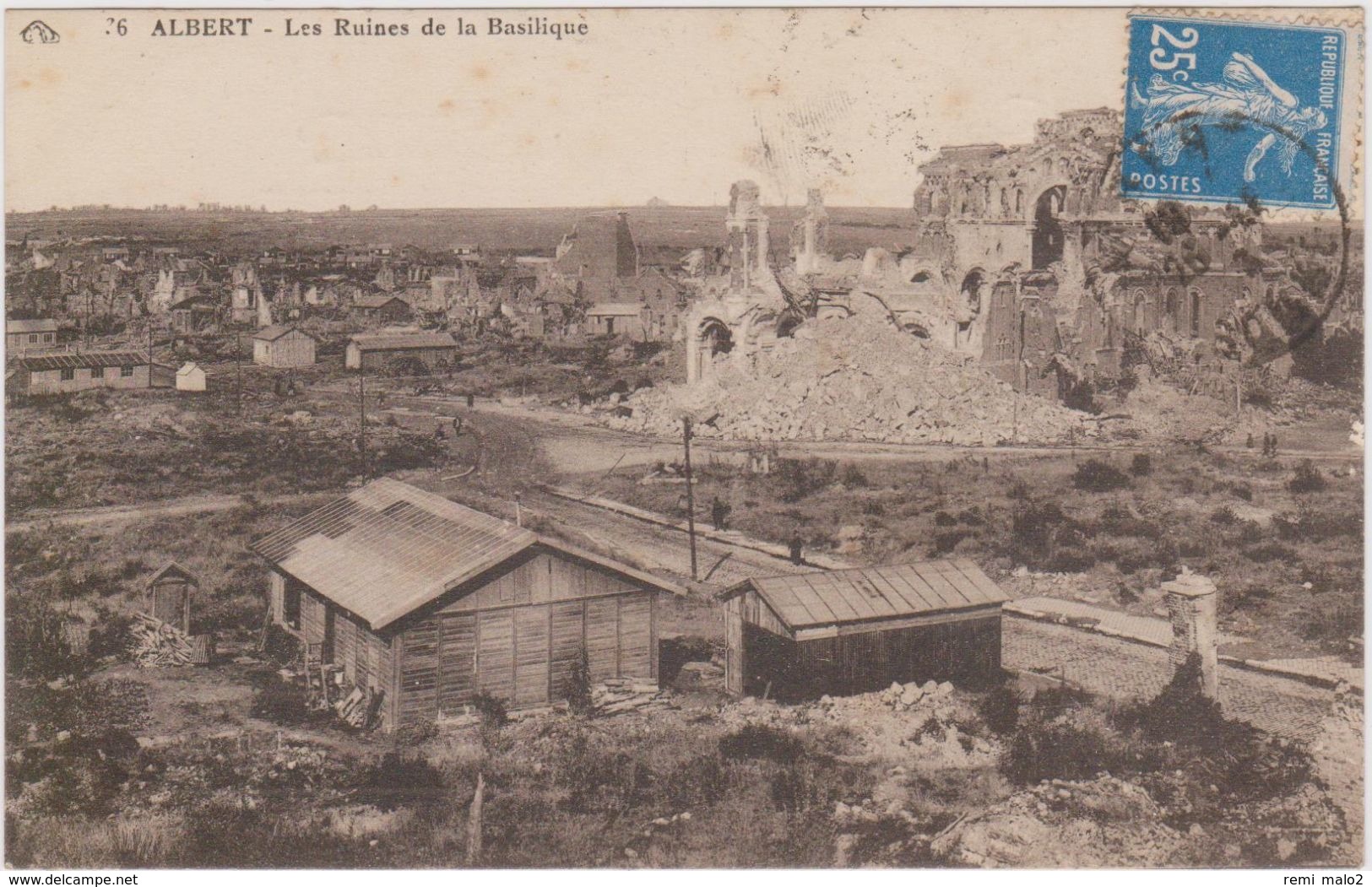 CARTE POSTALE   ALBERT 80  Les Ruines De La Basilique - Albert