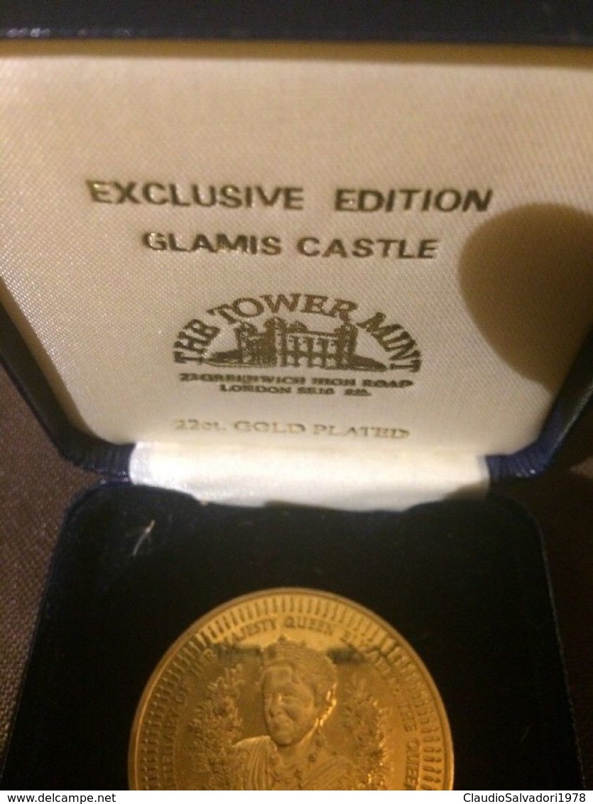 Medal Centenary Of Queen Mother Elizabeth 1900 - 2000 Clamis Castle Gold Plated - Monarchia/ Nobiltà