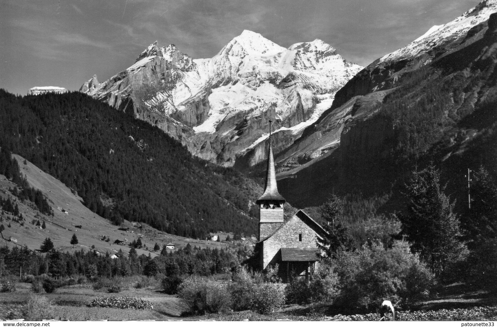 SUISSE KANDERSTEG EGLISE CATHOLIQUE CARTE PHOTO DENTELEE PM - Steg