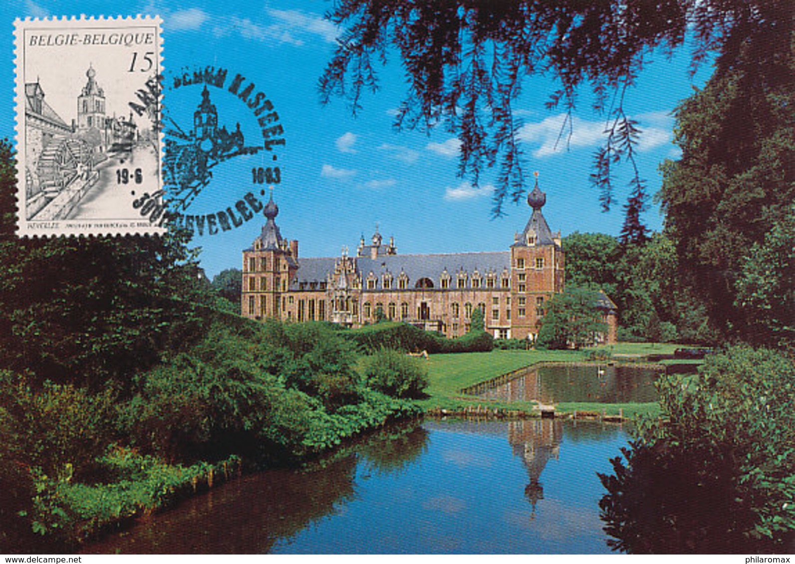 D34681 CARTE MAXIMUM CARD TRIPLE 1993 BELGIUM - HEVERLEE CASTLE CP ORIGINAL - Schlösser U. Burgen