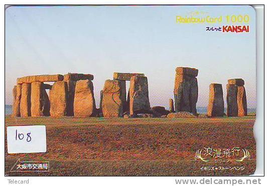 PHONECARD JAPAN * STONEHENGE (108) COUNTRY RELATED *  TELEFONKARTE - Landscapes