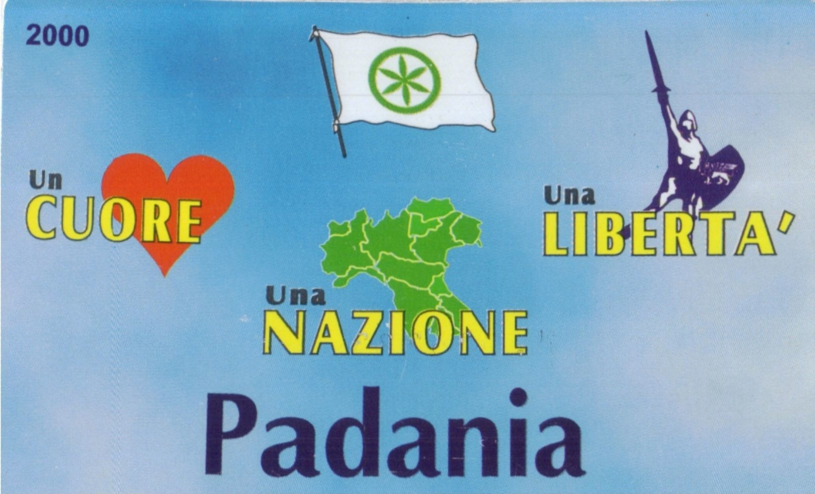 4697 SCHEDA TESSERA CARTONCINO SOSTENITORE PENSIONATO LEGA NORD PADANIA - Manifesti