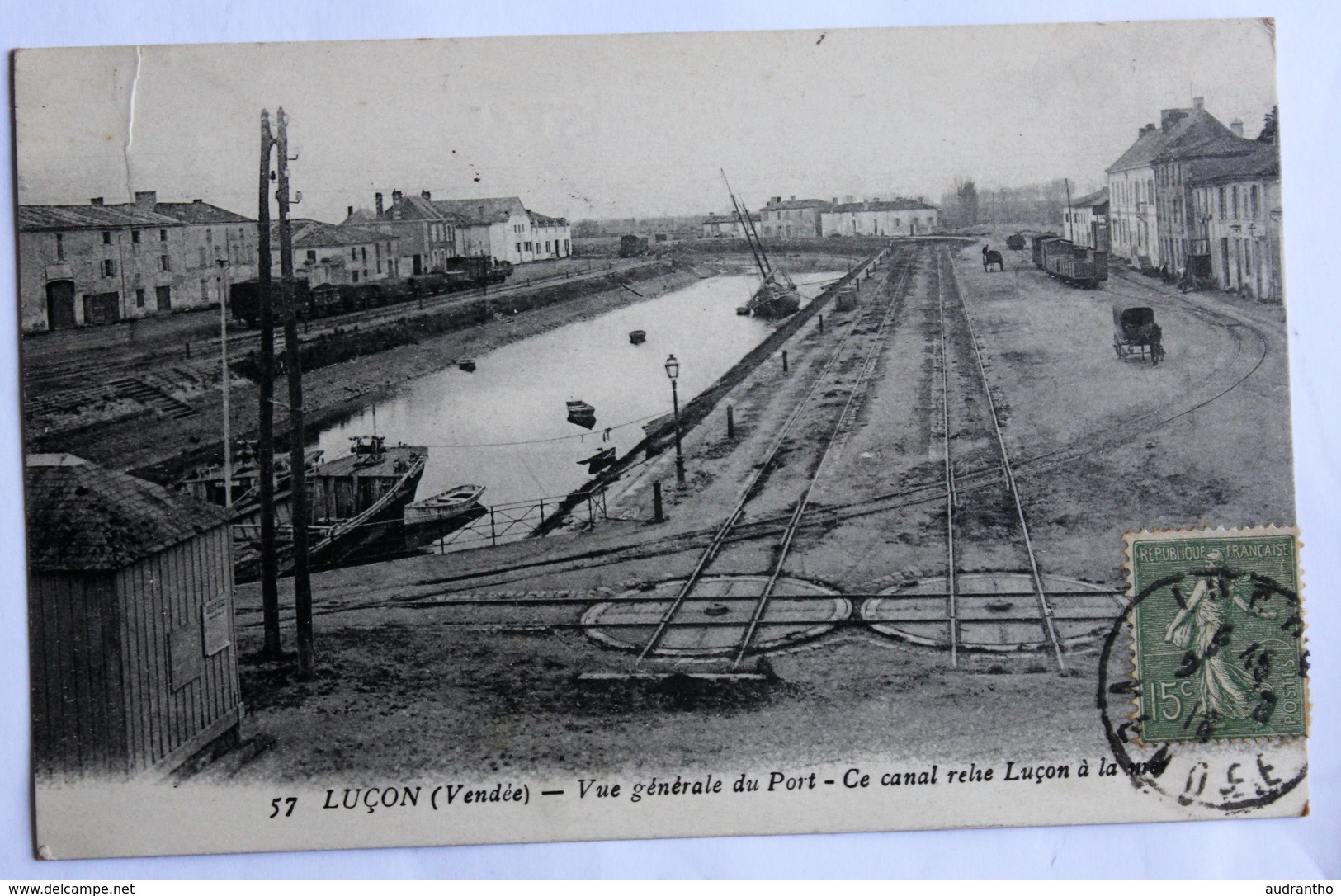 CPA 85 Lucon 1918 Trains Marchandises Port Canal Animé Gendronneau Villa Myriam 7 Rue Nationale Sables D'Olonne - Lucon