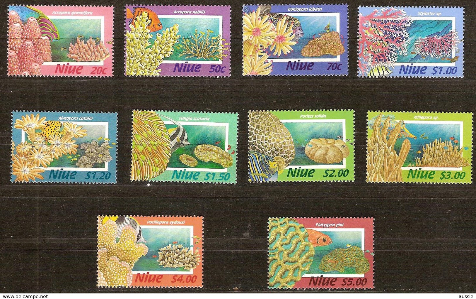 Niue 1996 Yvertn° 656-665 *** MNH Cote 40 Euro Faune Flore Coraux Poissons - Niue