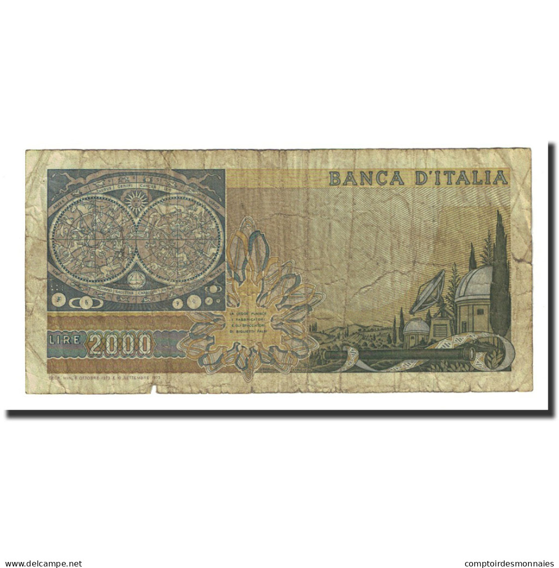 Billet, Italie, 2000 Lire, 1973-10-08, KM:103a, TB - 2.000 Lire