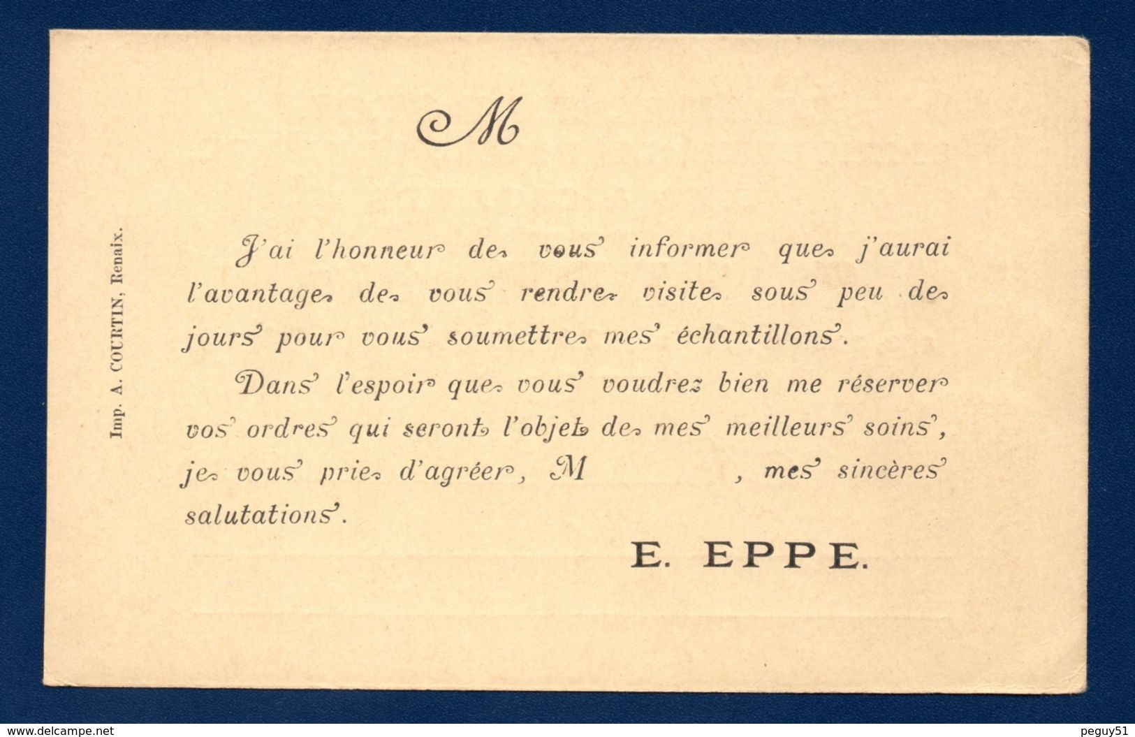 Belgique. Carte Postale E. EPPE , Habay La Neuve. Commerce Spiritueux, Liqueurs, Genièvre, Vins & Spiritueux . Ca 1900 - 1800 – 1899
