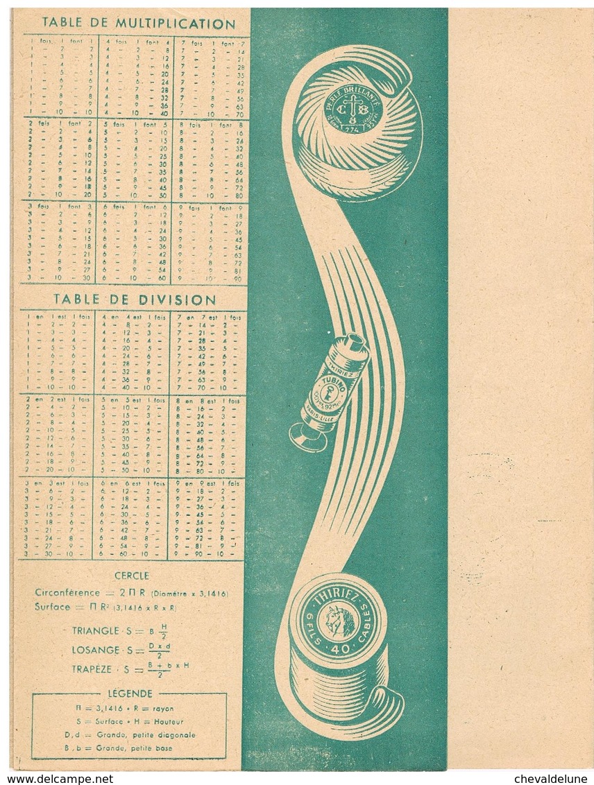 PROTEGE-CAHIER : THIRIEZ & CARTIER-BRESSON - FILS ET COTONS - Textile & Vestimentaire