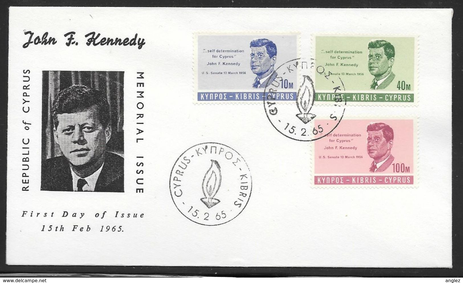 Cyprus - 1965 John Kennedy Commemoration - Official First Day Cover - Briefe U. Dokumente