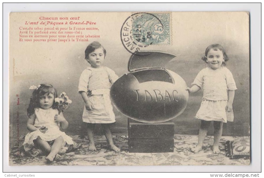 CHACUN SON OEUF - L'OEUF DE PAQUES A GRAND PERE- 1906 - Boite à Tabac - Enfants  - SERIE H BERGERET - Bergeret