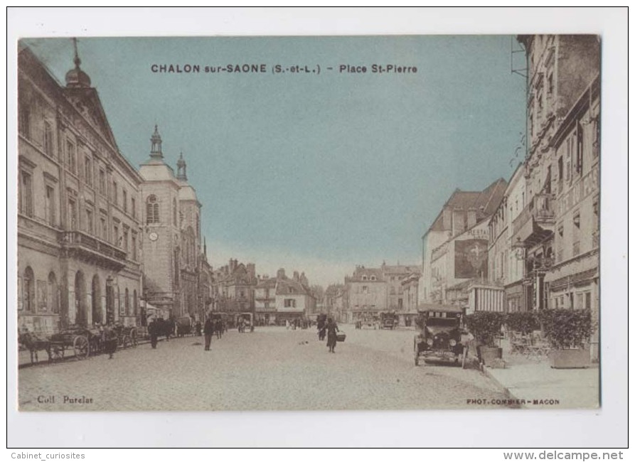 CHALON SUR SAONE - PLACE ST PIERRE -  Colorisée - Animée - Chalon Sur Saone