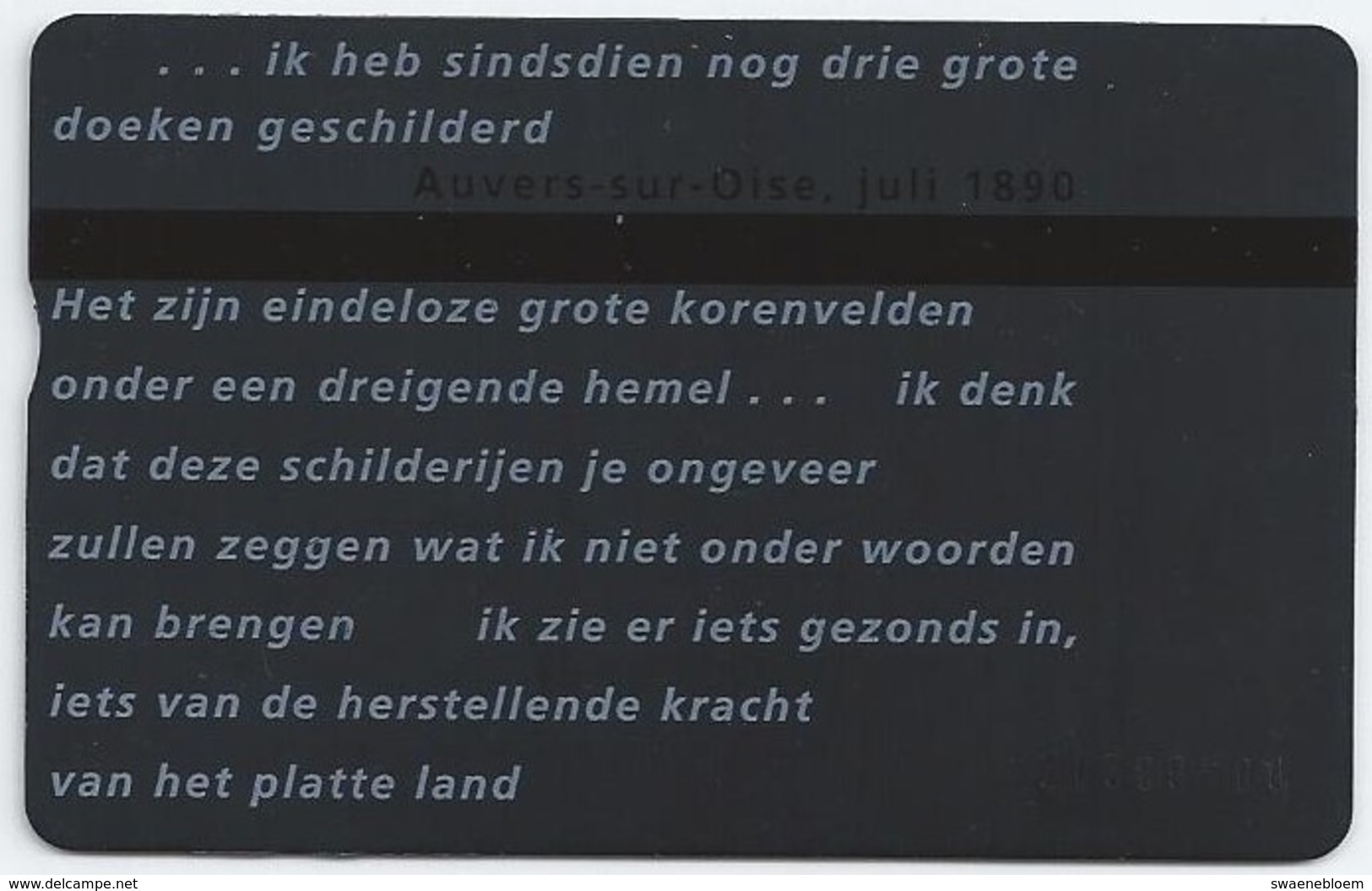 Telefoonkaart.- 004G32124. Nederland. PTT Telecom. 115 Eenheden. Vincent Van Gogh 1990. Auvers-sur-Oise, Juli 1890 - Openbaar