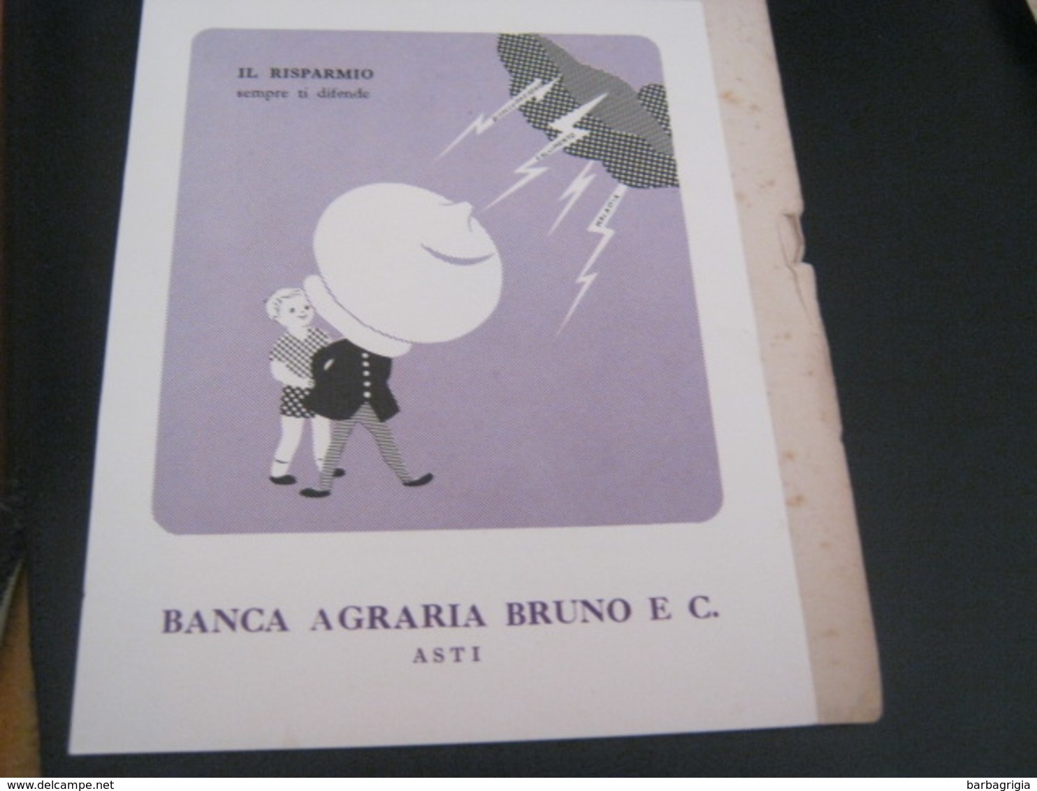 CARTA ASSORBENTE PUBBLICITARIA BANCA AGRARIA BRUNO E C. - Bank & Insurance