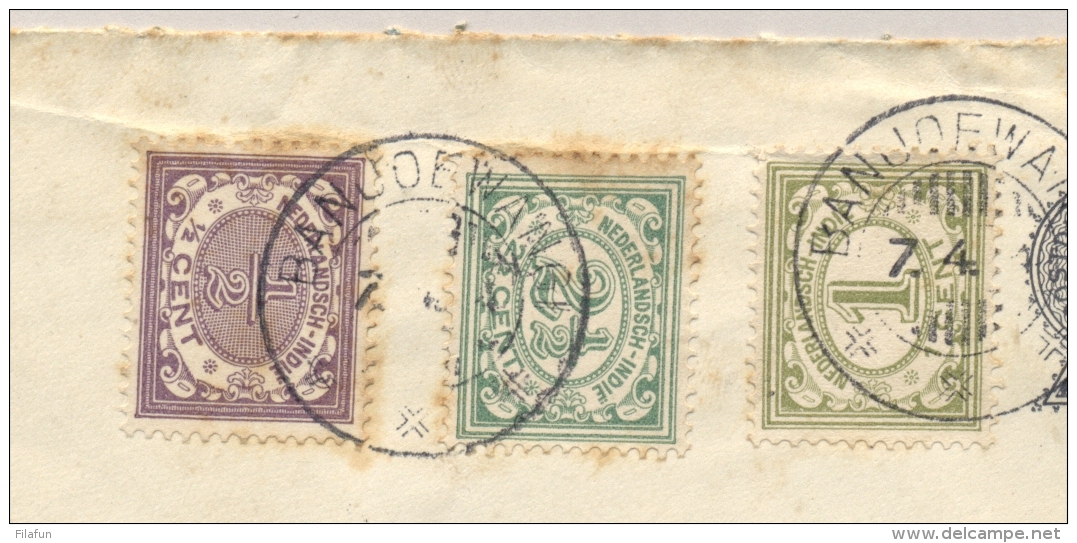 Nederlands Indië - 1914 - 6 Zegels Op 10 Cent R-Envelop Van KB BANJOEWANGI Via KB NI POSTAGENT SINGAPORE Naar Broome - Nederlands-Indië