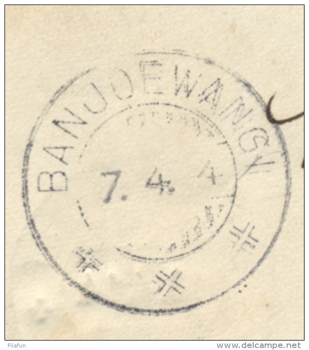 Nederlands Indië - 1914 - 6 Zegels Op 10 Cent R-Envelop Van KB BANJOEWANGI Via KB NI POSTAGENT SINGAPORE Naar Broome - Nederlands-Indië