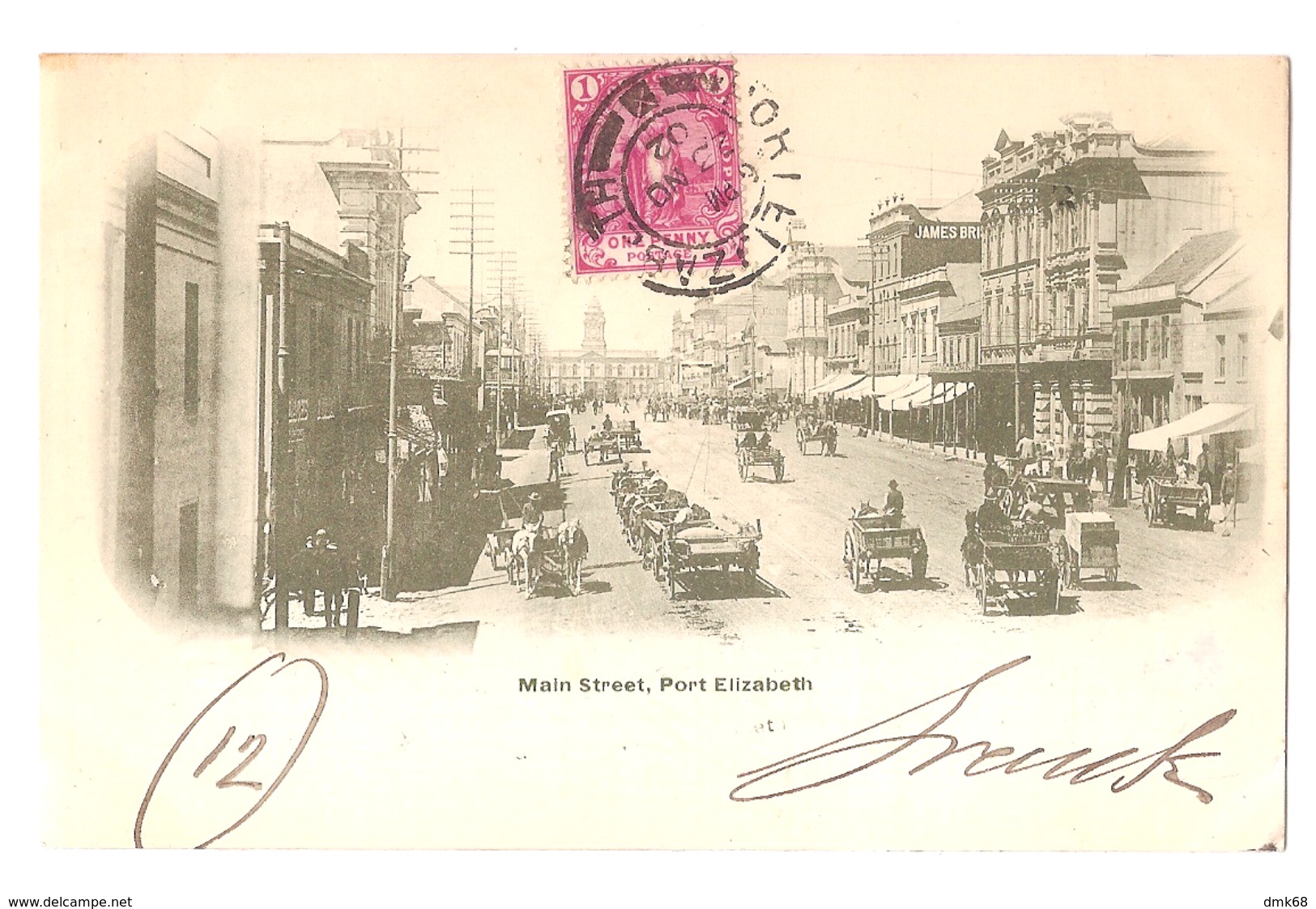 SOUTH AFRICA - PORT ELIZABETH - MAIN STREET - STAMP - MAILED TO ITALY 1902 ( 2772 ) - Afrique Du Sud