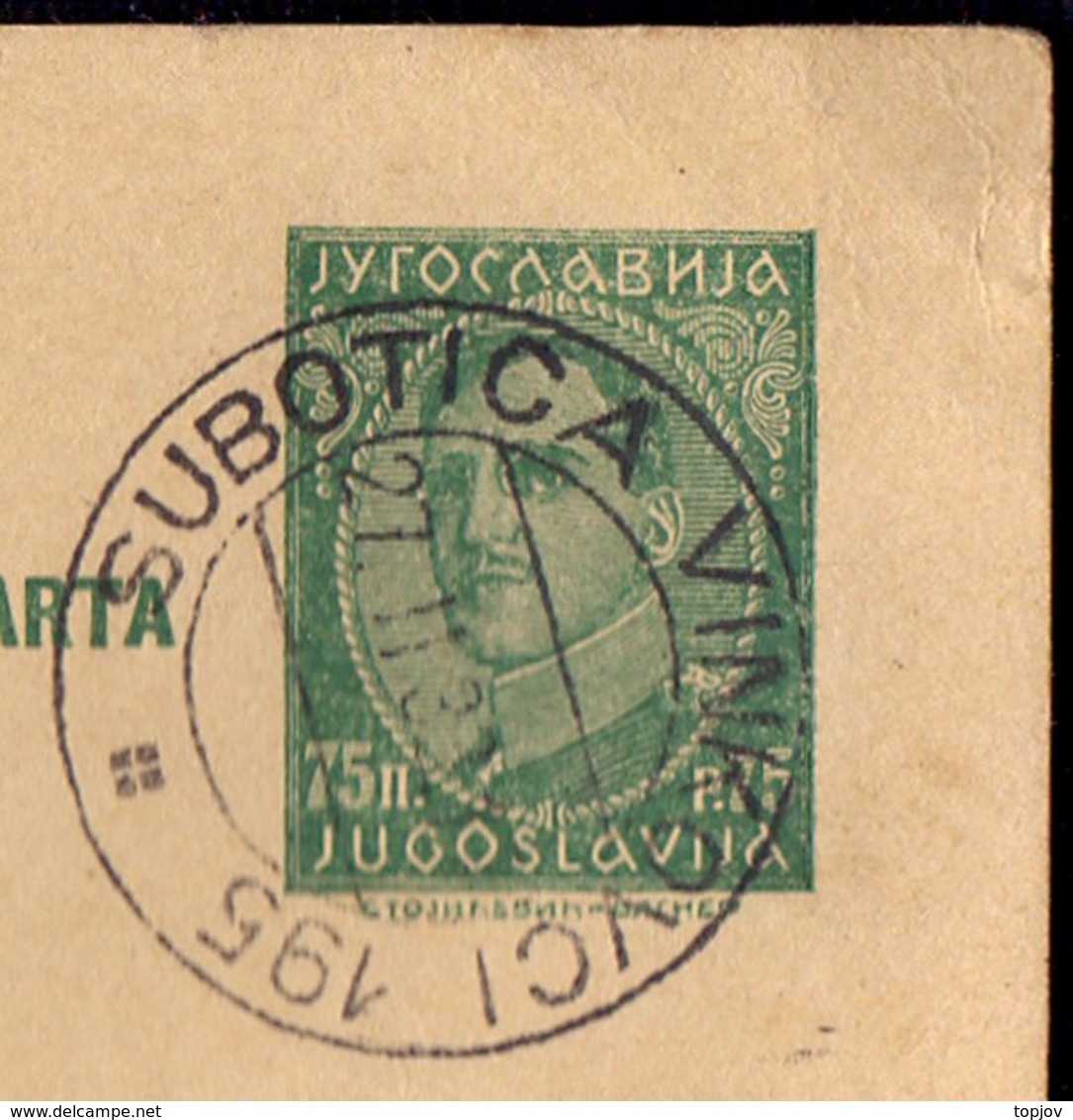 YUGOSLAVIA - JUGOSLAVIA - RAILWAY Postmark  SUBOTICA  VINKOVCI  195 - Bajmok To Zagreb - 1933 - Lettres & Documents