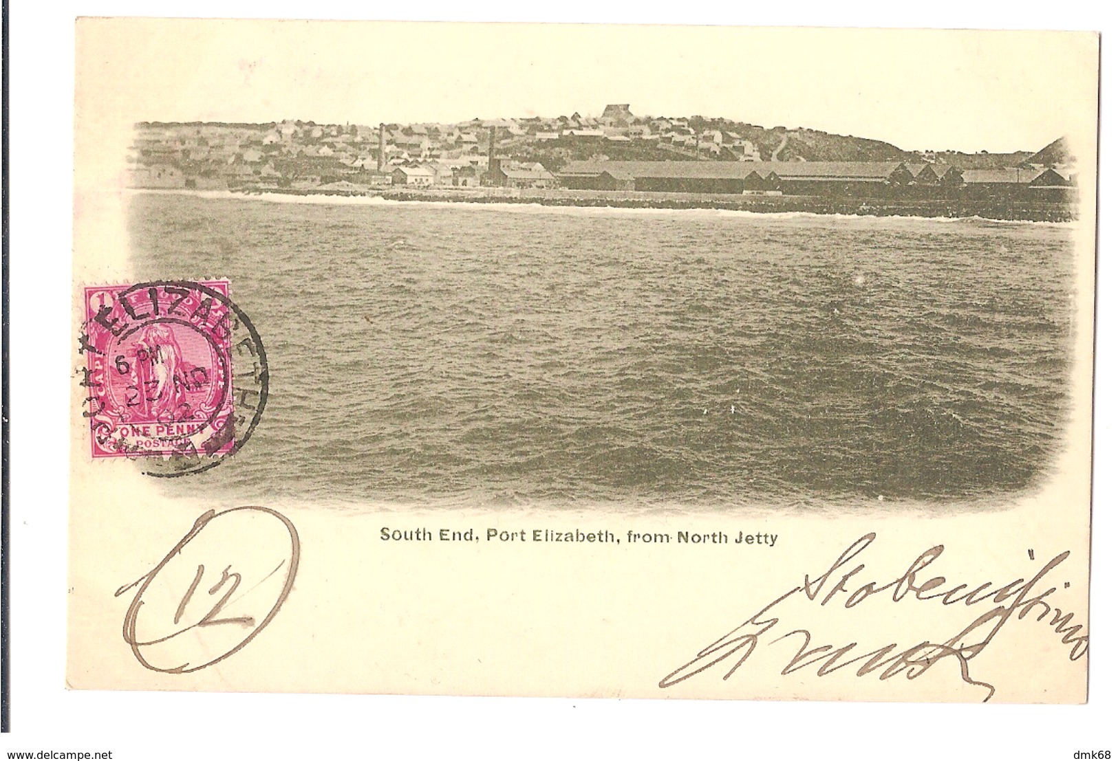 SOUTH AFRICA - PORT ELIZABETH - SOUTH END FROM NORTH JETTY - STAMP - MAILED TO ITALY 1902 ( 2773 ) - Afrique Du Sud