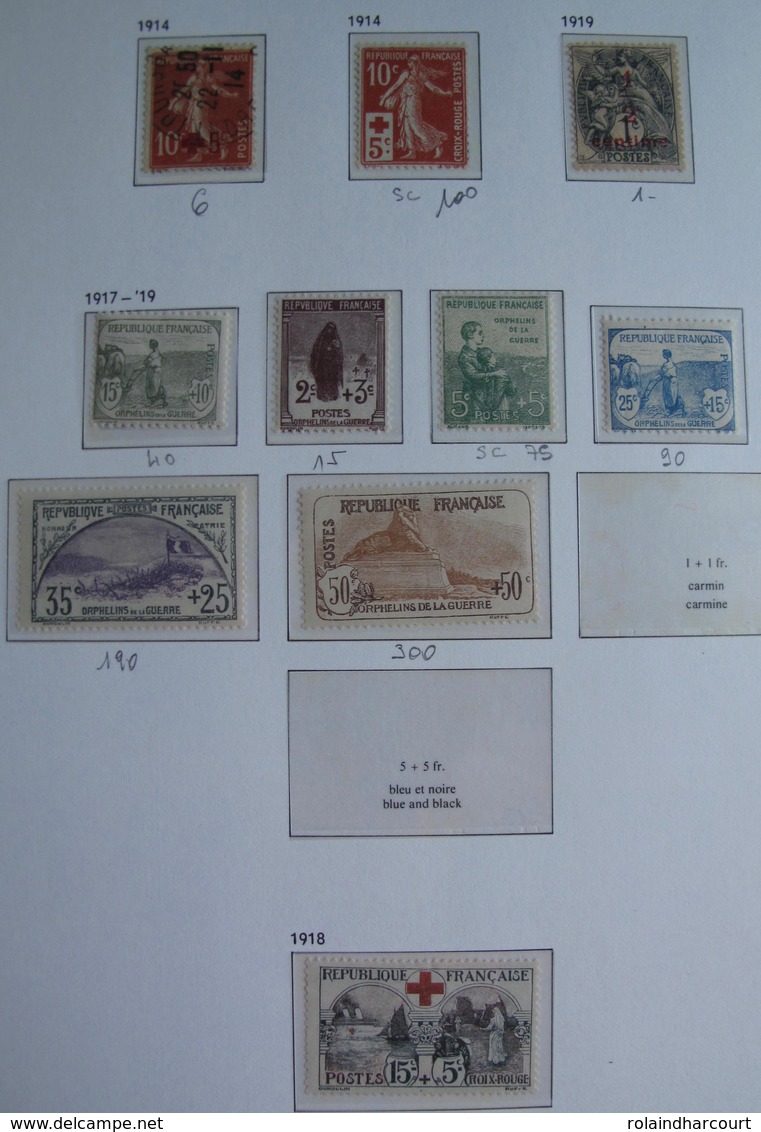 LOT R1595 - COLLECTION de FRANCE (AUCUNE CHARNIERE) en 4 ALBUMS de 245 pages - ENORME COTE : 15000,00 &euro; environ