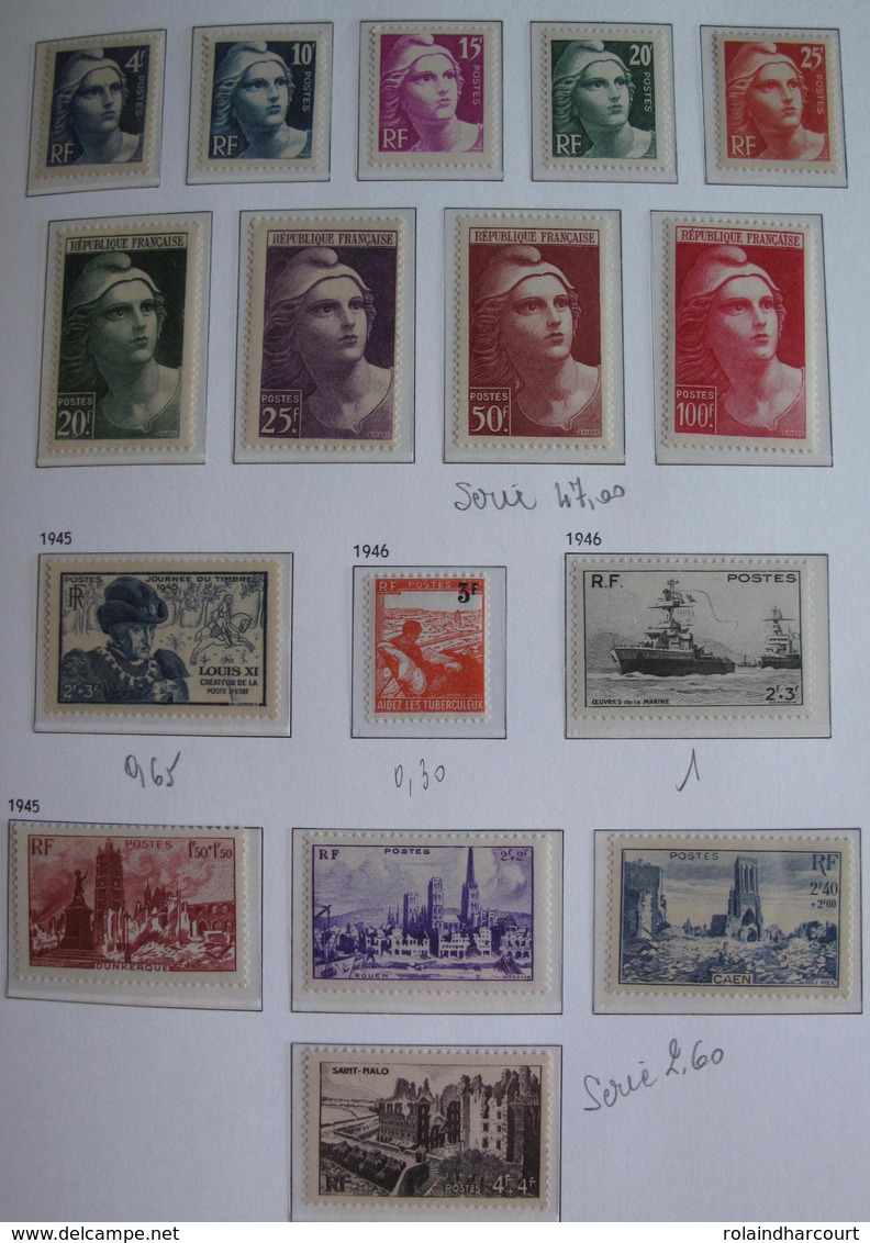 LOT R1595 - COLLECTION de FRANCE (AUCUNE CHARNIERE) en 4 ALBUMS de 245 pages - ENORME COTE : 15000,00 &euro; environ