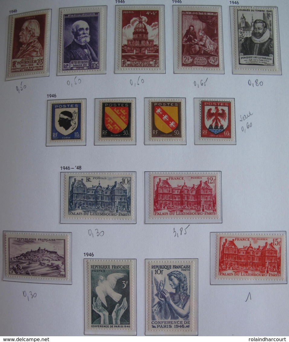 LOT R1595 - COLLECTION de FRANCE (AUCUNE CHARNIERE) en 4 ALBUMS de 245 pages - ENORME COTE : 15000,00 &euro; environ