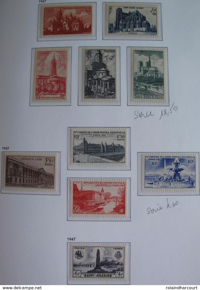 LOT R1595 - COLLECTION de FRANCE (AUCUNE CHARNIERE) en 4 ALBUMS de 245 pages - ENORME COTE : 15000,00 &euro; environ