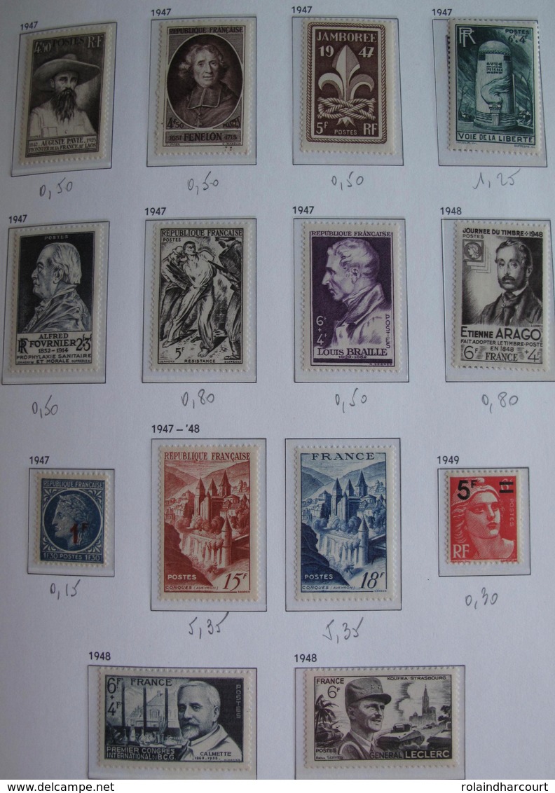 LOT R1595 - COLLECTION de FRANCE (AUCUNE CHARNIERE) en 4 ALBUMS de 245 pages - ENORME COTE : 15000,00 &euro; environ