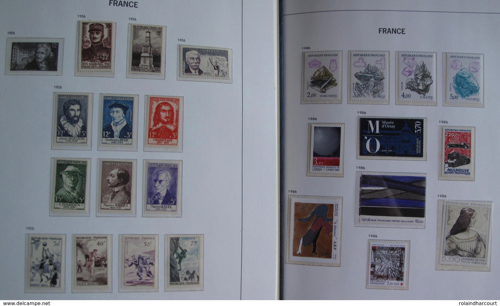 LOT R1595 - COLLECTION de FRANCE (AUCUNE CHARNIERE) en 4 ALBUMS de 245 pages - ENORME COTE : 15000,00 &euro; environ