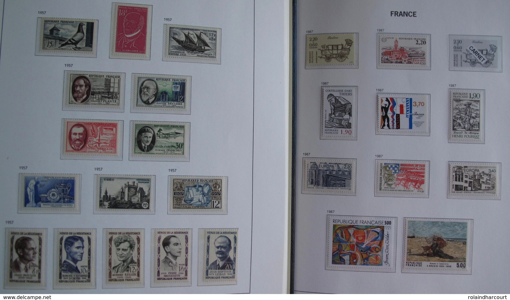 LOT R1595 - COLLECTION de FRANCE (AUCUNE CHARNIERE) en 4 ALBUMS de 245 pages - ENORME COTE : 15000,00 &euro; environ