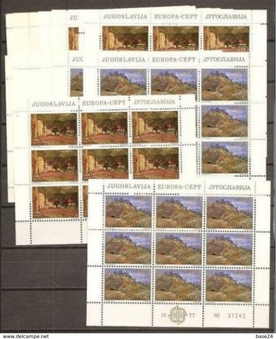 1977 Jugoslavia Yugoslavia EUROPA CEPT EUROPE 117 Serie Di 2v. In 26 Minifogli Di 9v. MNH** Minisheets - 1977