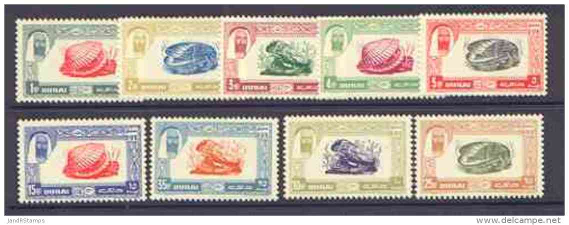 31528 Dubai 1963 Postage Due Set Of 9 Shells All Unmounted Mint, SG D26-34 (marine Life Shells) - Dubai