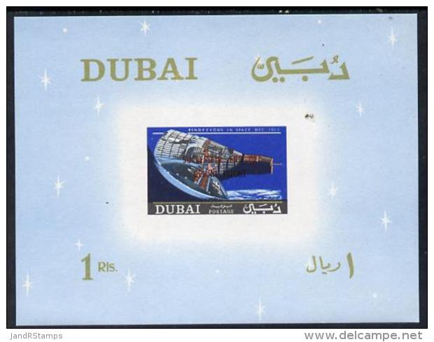 4812 Dubai 1967 Gemini Imperf M/sheet With 'Flight Success' Overprint, SG MS 232 Unmounted Mint (space) - Dubai