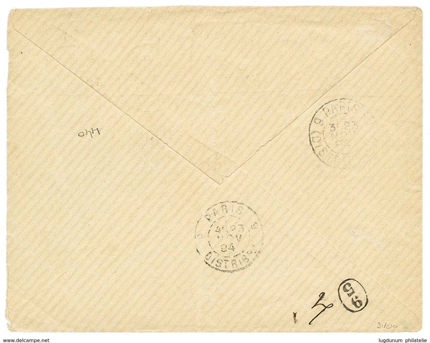 12 1894 COLONIES GENERALES 4c(x5) + 30c Obl. NOSSI-VEY Sur Env(pd) RECOM. Pour PARIS. Signé CALVES. TB. - Andere & Zonder Classificatie