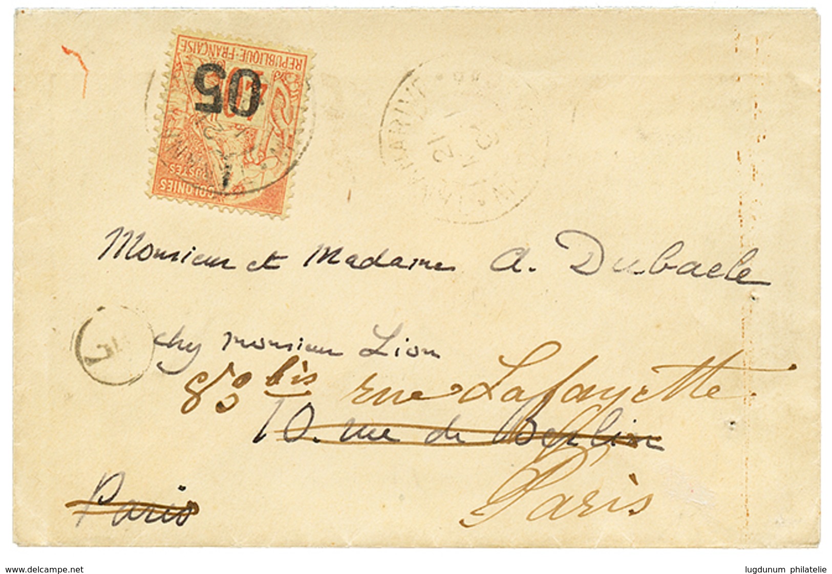 18 1891 05 S/ 40c(n°4) Obl. TANANARIVE Sur Enveloppe (Tarif IMPRIME) Pour La FRANCE. TB. - Autres & Non Classés