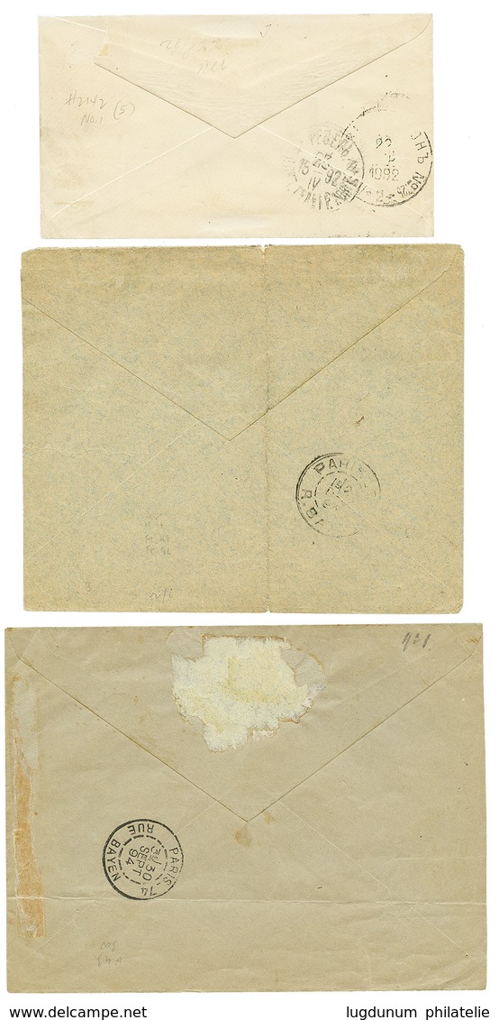 28 1892/94 Lot 3 Lettres Dont N°11(x2) En RECOMMANDE , N°11 Pour La RUSSIE .... TB. - Autres & Non Classés