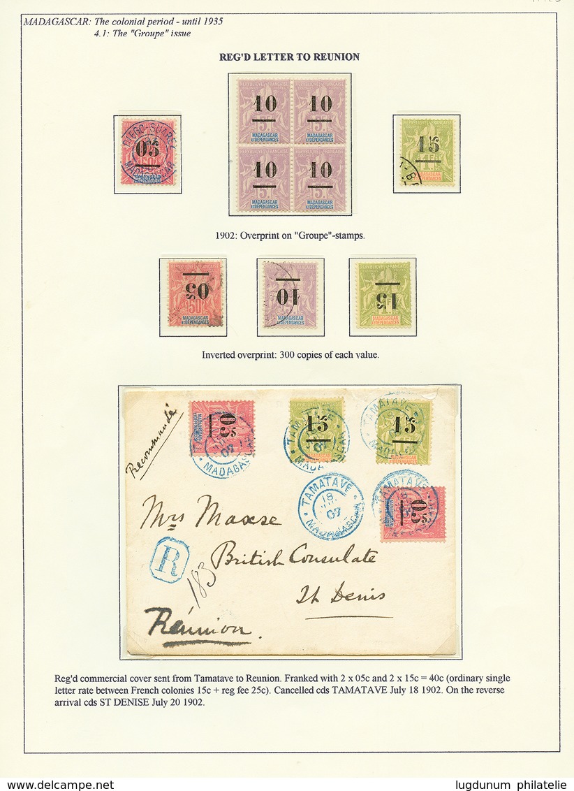 64 SURCHARGES De 1902 (1ère Série) : N°48 à N°50 Dont Surcharges Renversée(48a, 49a, 50a). 9 Timbres + 3 Lettres(dont N° - Autres & Non Classés