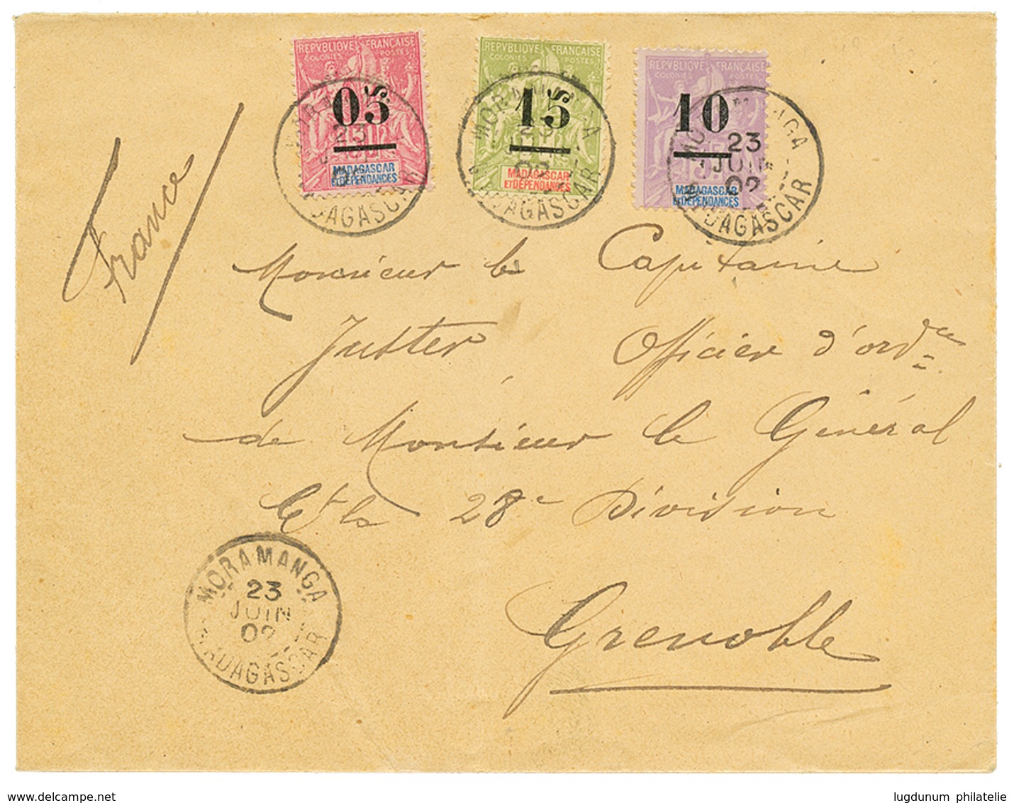 65 1902 N°48 à N°50 Obl. MOROMANGA Sur Enveloppe Pour La FRANCE. TTB. - Sonstige & Ohne Zuordnung