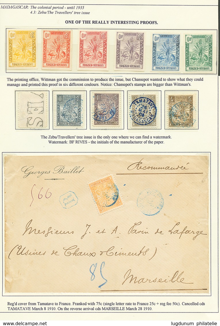 76 Emission "ZEBU" : Ensemble ESSAIS, Tirage Sur BRISTOL, Timbres Et Lettres(dont 75c Seul). TTB. - Sonstige & Ohne Zuordnung