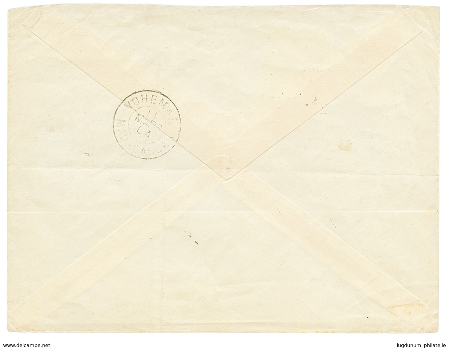78 1904 MOITIE Du 50c(n°82) + 5c Obl. DIEGO-SUAREZ Sur Enveloppe Pour VOHEMAR. Superbe. - Autres & Non Classés