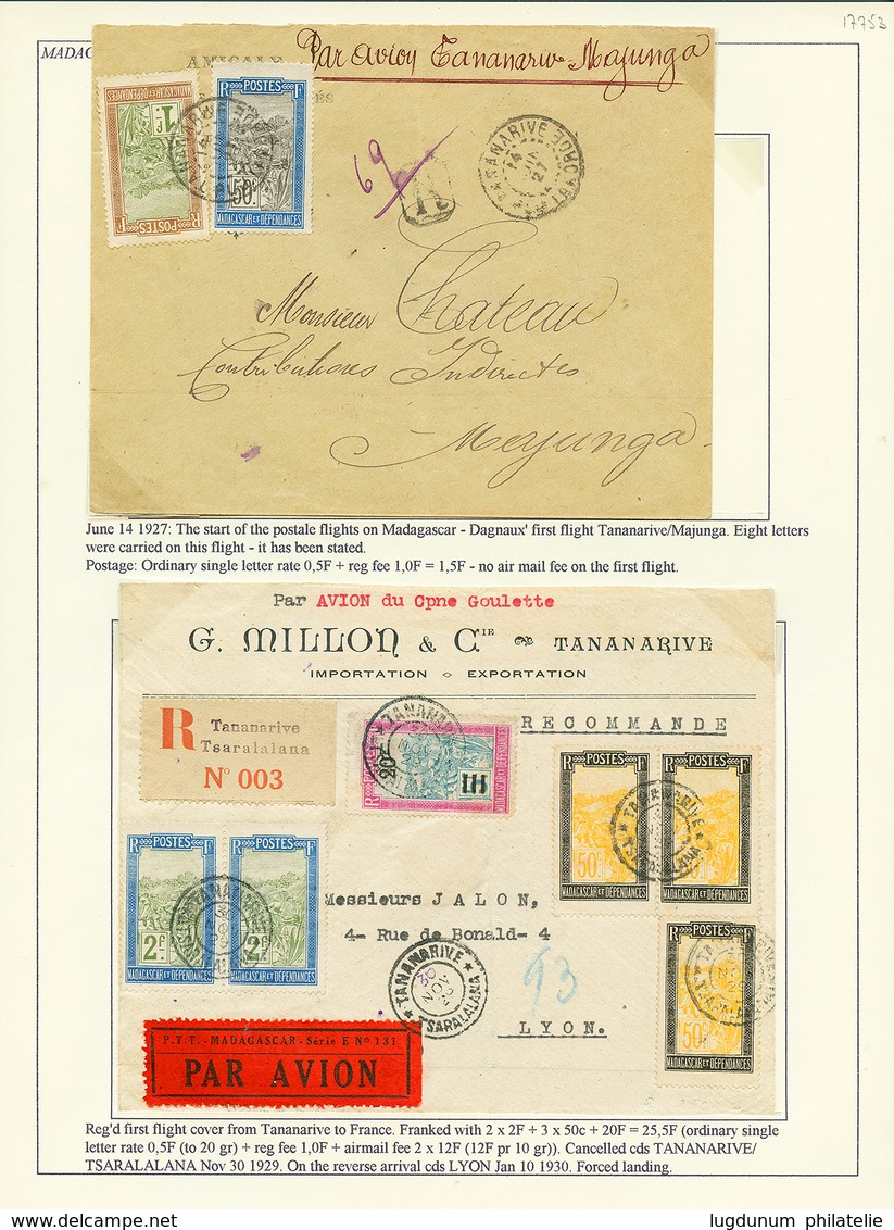 93 POSTE AERIENNE - 1er VOL : Ensemble De 7 Lettres. TB. - Autres & Non Classés