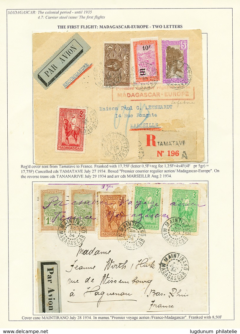 93 POSTE AERIENNE - 1er VOL : Ensemble De 7 Lettres. TB. - Other & Unclassified