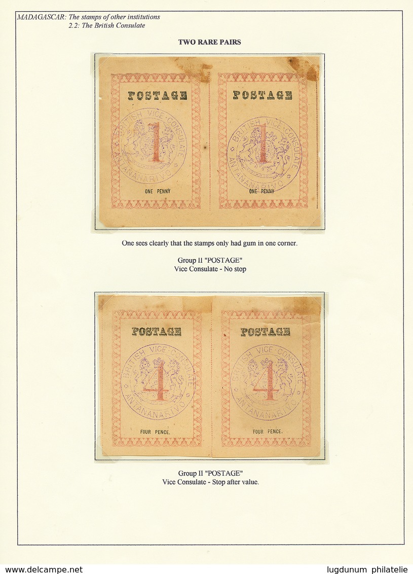 108 TIMBRES CONSULAIRES ANGLAIS (BRITISH CONSULAR MAIL STAMPS) - Exeptionnelle Collection De 34 Timbres Montés Sur Feuil - Sonstige & Ohne Zuordnung