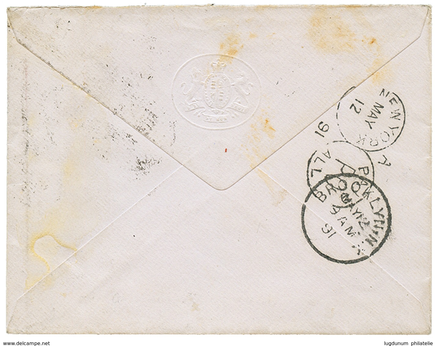 110 1891 CG 25c Obl. TAMATAVE + BRITISH MAIL ANTANANARIVO Sur Enveloppe Pour Les ETATS-UNIS. Superbe. - Sonstige & Ohne Zuordnung