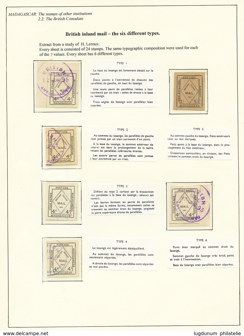 112 CONSULAIRES ANGLAIS : 1895 Collection 32 Timbres Montés Sur Feuille D' Expositions. 3 Paires Sans Dentelures De Sépa - Sonstige & Ohne Zuordnung