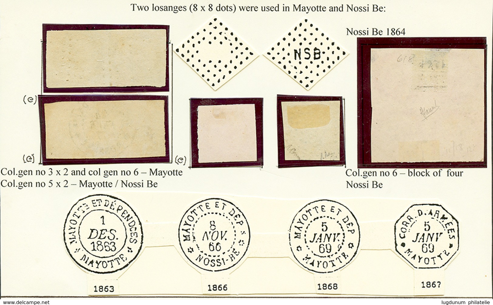 125 MAYOTTE & NOSSI-BE : 10 Timbres Type AIGLE Dont Bloc De 4 Du 80c(avec Défauts). 3 Certificats. TB. - Autres & Non Classés