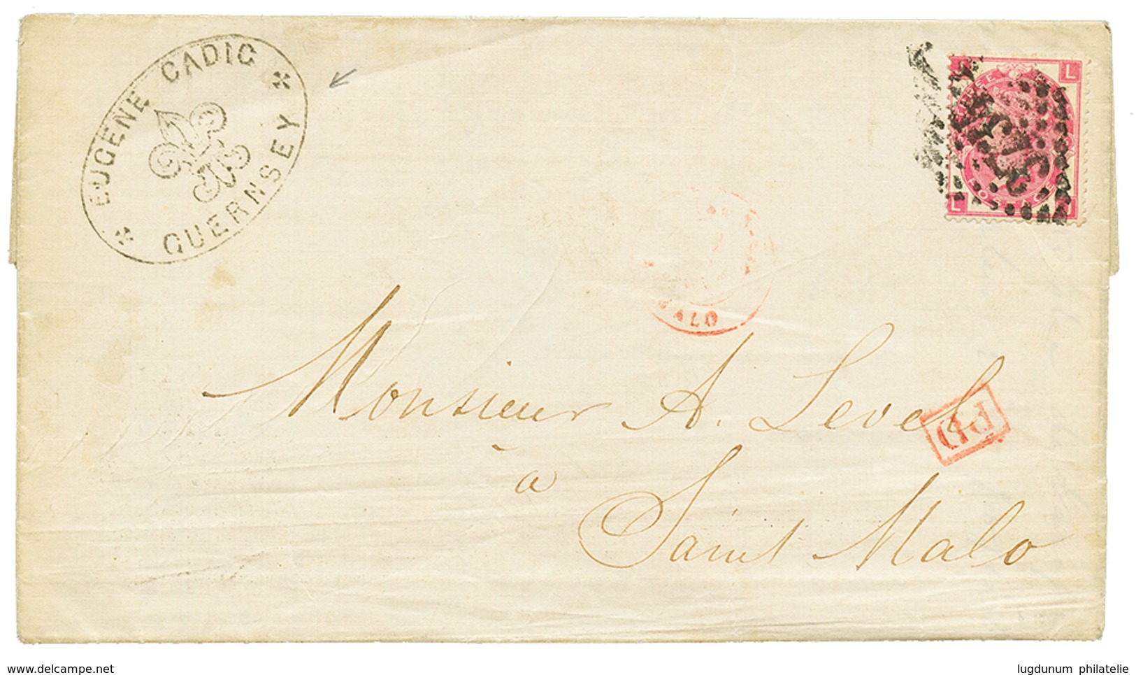 165 1872 GRANDE BRETAGNE 3d Obl. GC 3734 Sur Lettre Avec Texte De GUERNESEY Pour ST MALO. TB. - Guernsey